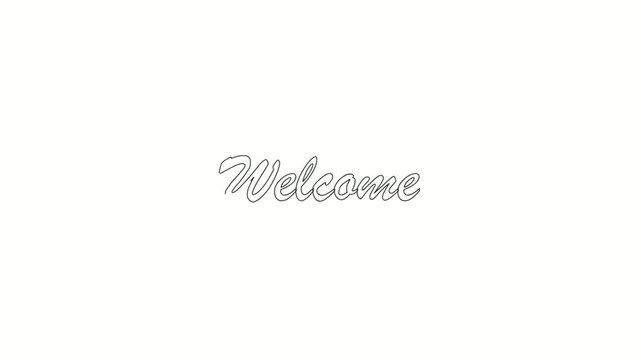 Animated welcome text overlay animation