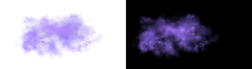 PNG image of Ethereal purple nebula with sparkling stars and dust particles on transparent background © RifahTasnia