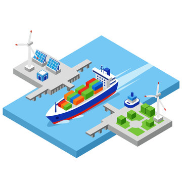 Large cargo ship in the harbor.