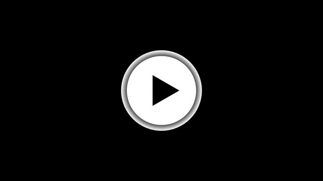 A beautiful Simple play button icon.Abstract animation on circle shape button icon animation with black background.