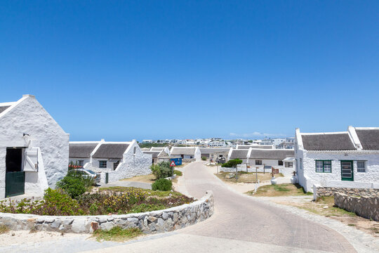 The picturesque fishing village of Arniston, Agulhas, Western Cape, South Africa with its historic white-washed cottages