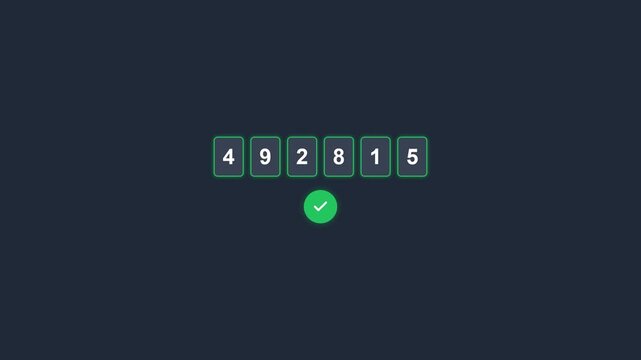 4K Modern Two-Factor Authentication Security Code Verification with Green Success Checkmark Concept