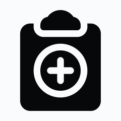 Obraz premium Clipboard Vector Icon, Medical Related Icon, Isolated Solid Style Vector Icon.