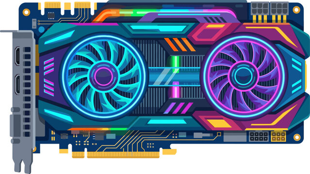High performance gaming graphics card with dual rgb cooling fans