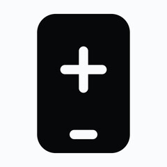 Obraz premium Health Care App Vector Icon, Medical Related Icon, Isolated Solid Style Vector Icon.