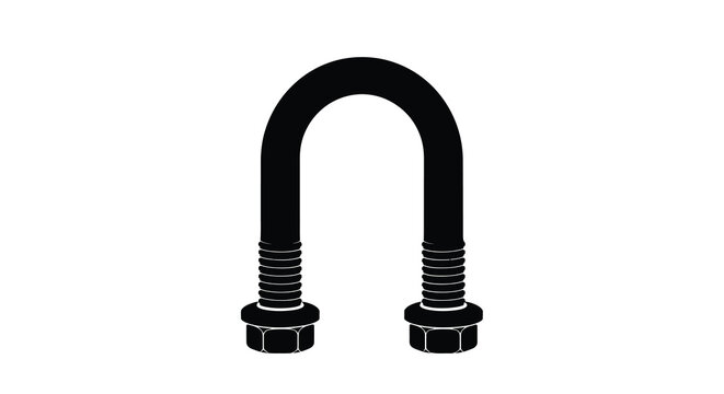 U bolt silhouette on a white background