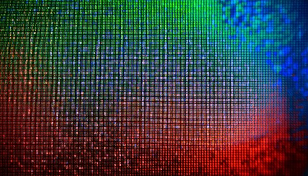 a macro view of a screen showing individual red green and blue pixels arranged in a grid pattern the image captures the vibrant colors and intricate details at a close scale