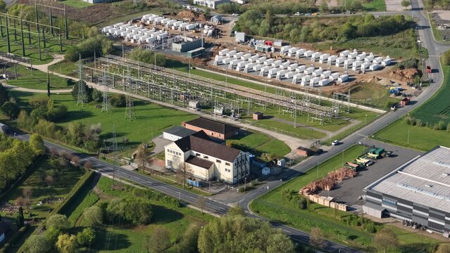 110 kV Substation with Battery Storage Construction Site &ndash; Energy Transition Infrastructure
