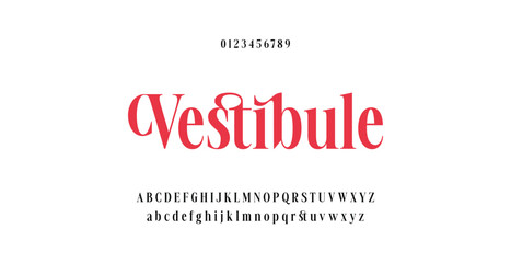 Obraz premium Geometric Serif Alphabet Typography Set