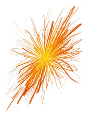 Obraz premium Vibrant orange-yellow explosion on transparent background
