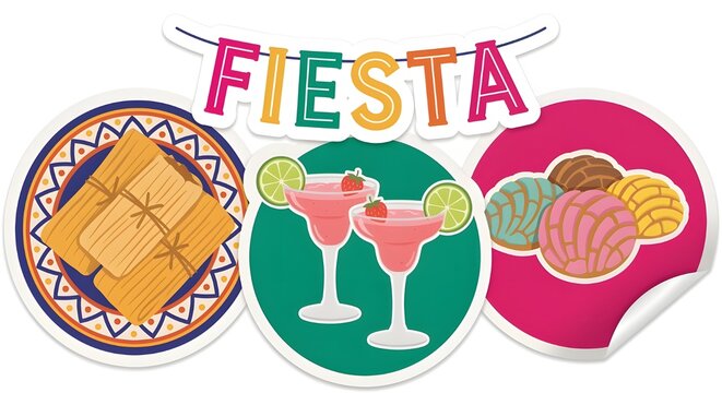 A colorful fiesta graphic illustration