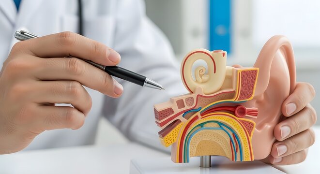 Detailed Cross-Section Model of Human Ear Anatomy Study