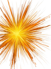 Obraz premium Vibrant orange-yellow explosion burst with transparent background