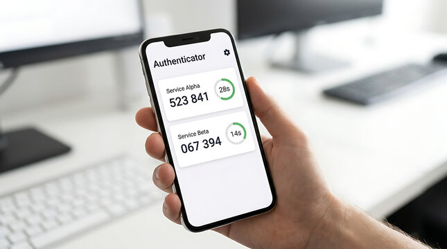 Smartphone Screen Showing OTP Verification Code &ndash; Two Factor Authentication and Secure Login Concept