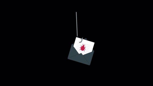 Phishing Email. Email Scam Concept Animation Video - Transparent