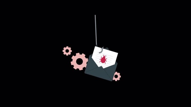 Phishing Email. Email Scam Concept Animation Video - Transparent