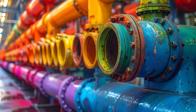 Industrial colorful pipes