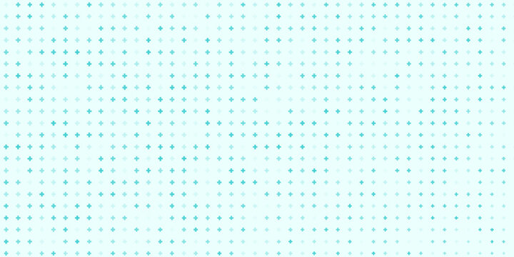 Medical healthcare seamless background. Green blue cross pattern. Repeating plus symbol wallpaper. Vector hospital pattern. Tech backdrop for presentation, banner, booklet, brochure, leaflet, poster