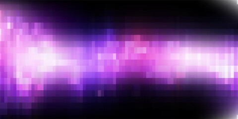 Purple abstract pixel texture bg video screen. Tv pattern background with square noise effect. Futuristic broadcast neon gradient banner for television. Modern vhs led static display element. Eps10 © Dul