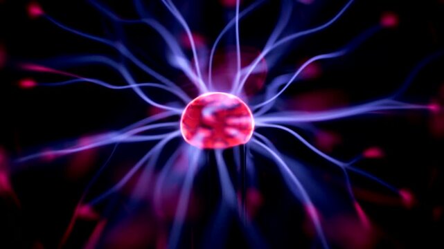 light, plasma, ball, energy, power, color, sphere, electricity, design, art, neon, purple, black, wallpaper, technology, fractal, space, pattern, atom, science, blue, electric, illustration, plasma ba
