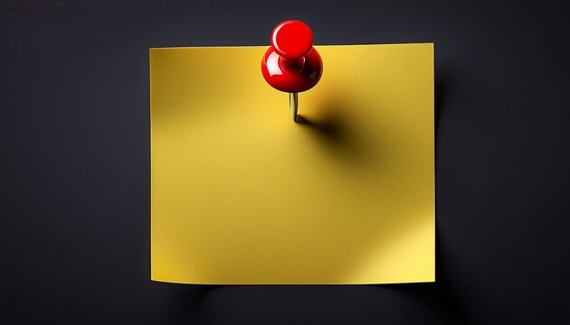 yellow note pinned with a red thumbtack highlighting important reminder message on black background