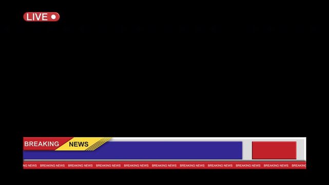 Live breaking news template overlay video 4K.