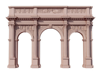 Obraz premium Ornate stone archway with three openings and detailed classical architectural relief carvings