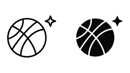 Minimalist basketball icon with starburst effect © Jahidul