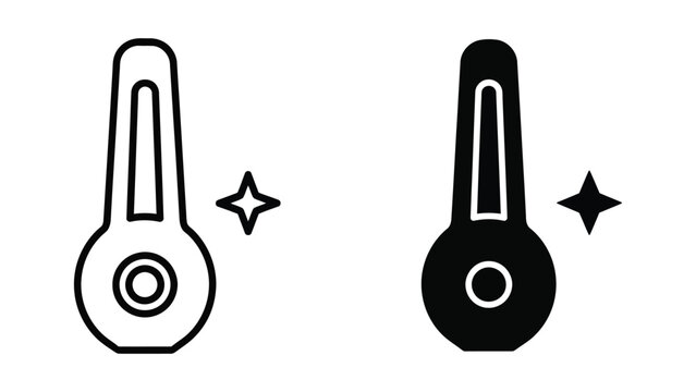 Minimalist light switch icon in black and white outline styles