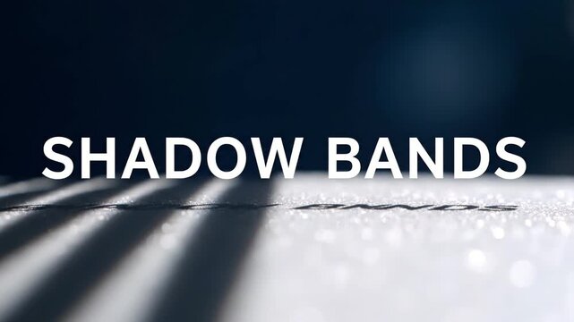 Abstract Shadow Bands Scientific Phenomenon on Glittering Surface for solar eclipse. 4K Video
