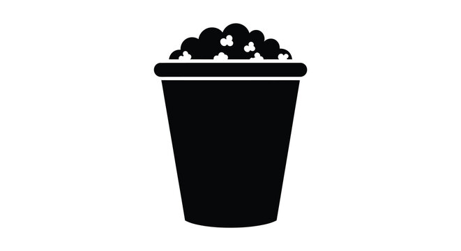 popcorn bucket silhouette high quality professional detailed modern elegant stylish clean