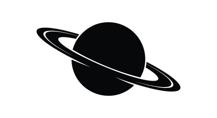 planet with rings silhouette high quality professional detailed modern elegant stylish © AL-AMIN