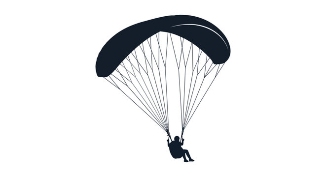 parachute silhouette with person against white background silhouette high quality professional