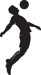 Obraz premium Soccer player heading ball silhouette graphic isolated on transparent background vector illustration