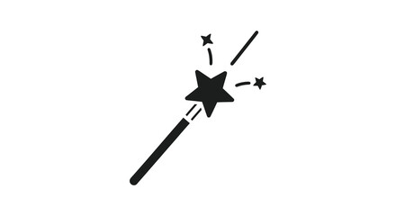 magic wand with stars silhouette high quality professional detailed modern elegant © AL-AMIN