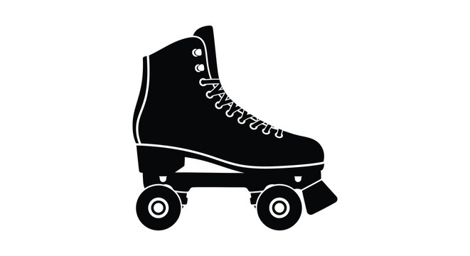 roller skate silhouette on white background high quality professional detailed modern