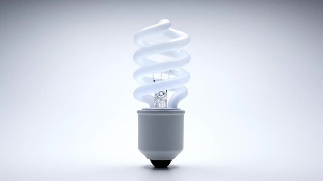Energy saving spiral light bulb isolated minimal eco technology concept