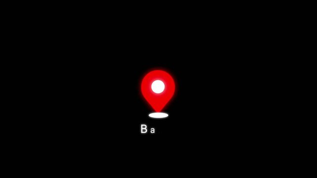 Location of the city of Batna ,the name of the place with the location has been displayed, sign animated with alpha channel 4k video GPS location tracking icon with blue back ground.
