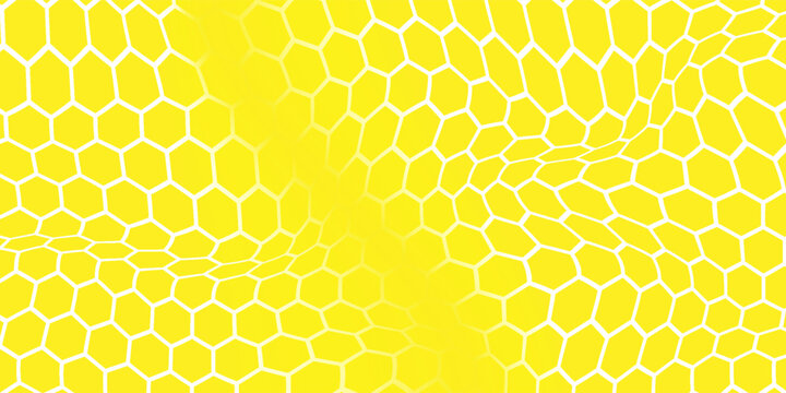 Bright hexagonal lattice repeating motif. Modern honey comb theme surface design perfect for wrapping textile branding and web 