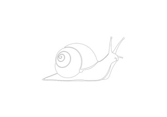 Minimalist line art snail illustration © Vector Line