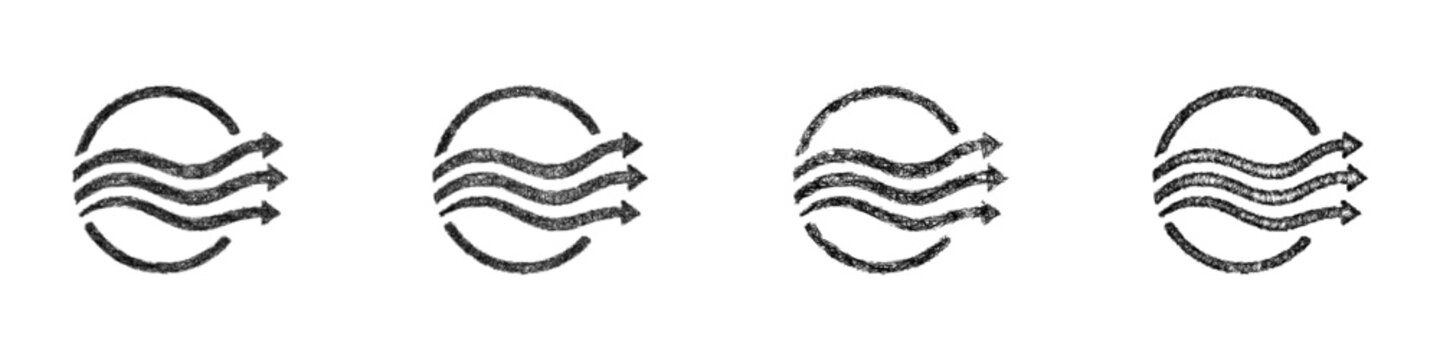 Sketch flow logo design set
