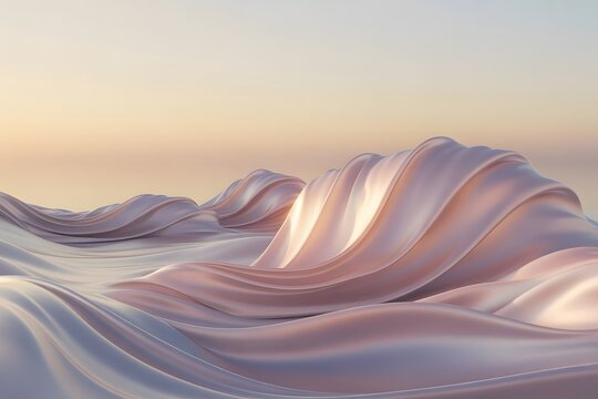 Soft pink fabric waves, flowing silky texture, abstract background, pastel colors