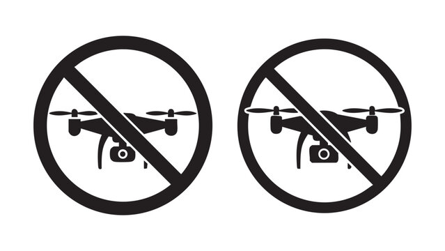 Prohibited Drone Flight Area Warning Signs