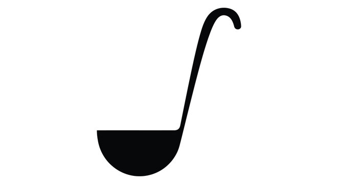 ladle silhouette on white background high quality professional detailed modern elegant