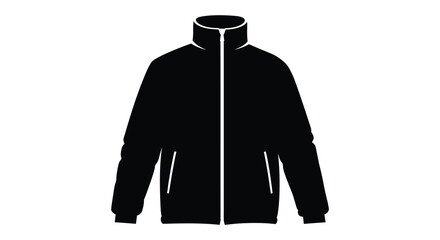 zippered jacket silhouette on white background high quality professional detailed modern © MIRAJ02