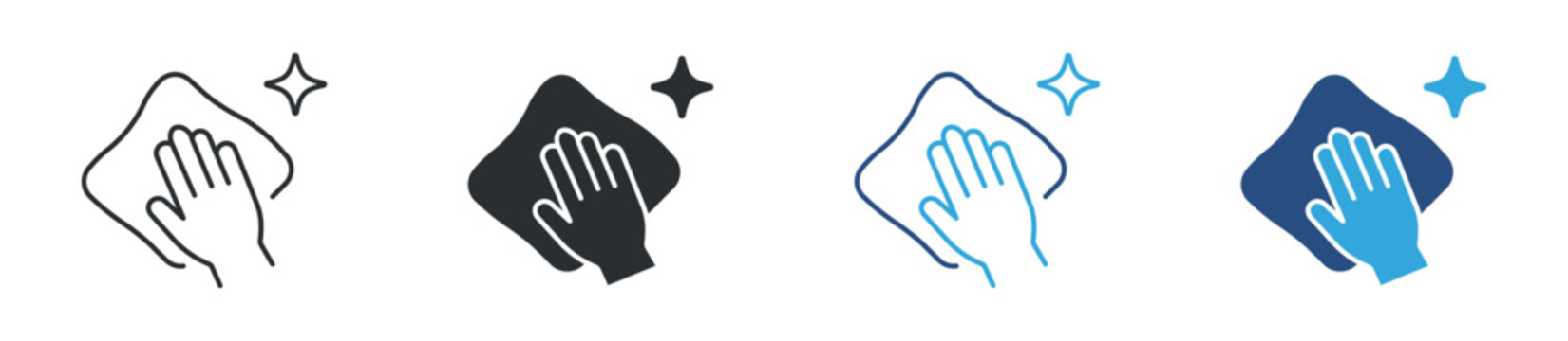 Cleaning icon set. wiping surface hygiene sanitation concept. vector illustration.