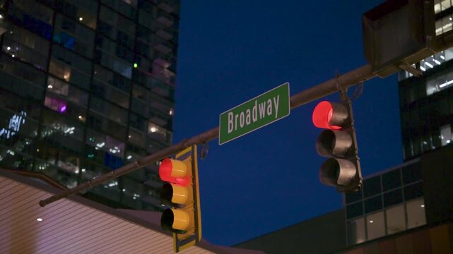 Broadway Sign Downtown Nashville Tennessee USA Nightlife