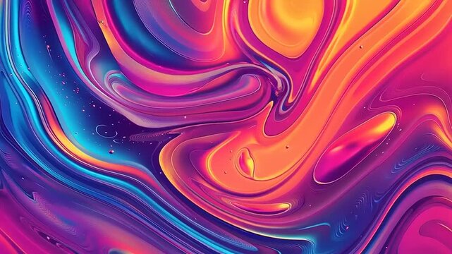 Captivating abstract artwork showcasing a vibrant spectrum of flowing liquid colors, forming an intricate and dynamic pattern of organic shapes and mesmerizing textures