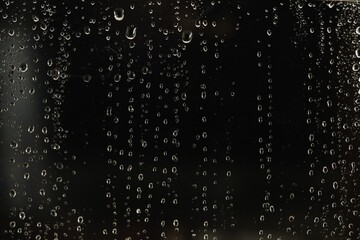 Obraz premium Glass surface with water drops, closeup view