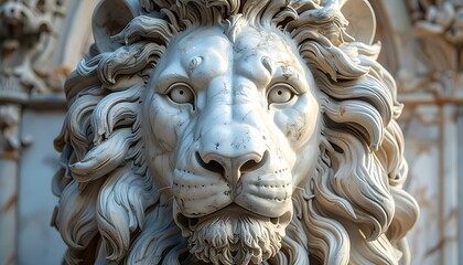 Obraz premium Marble lion's regal face